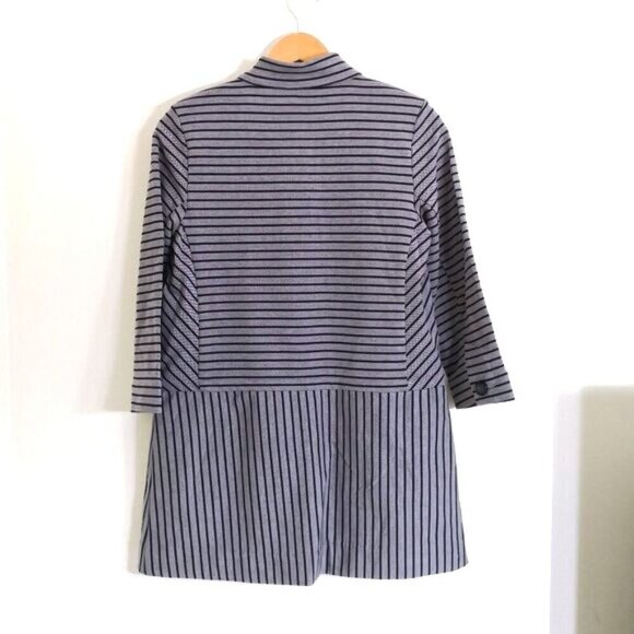 NWOT Cabi Striped Car Coat Navy Gray Long Lightweight 3/4 Sleeve Size S - Picture 8 of 10